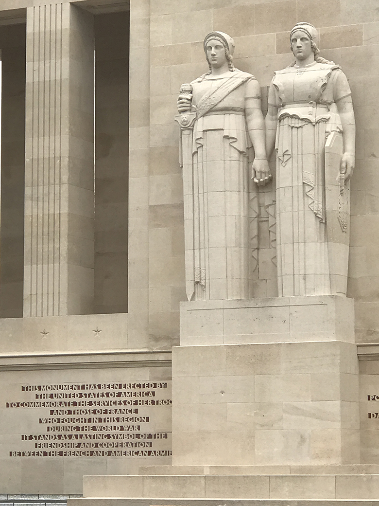 America and France, figures on the monument at Hill 204